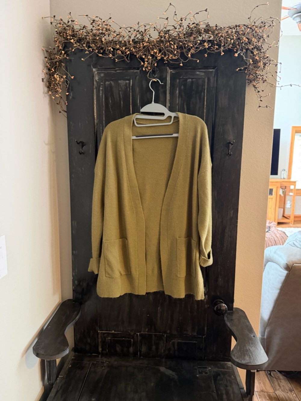 Olive Open-Front Women's Cardigan Sweater